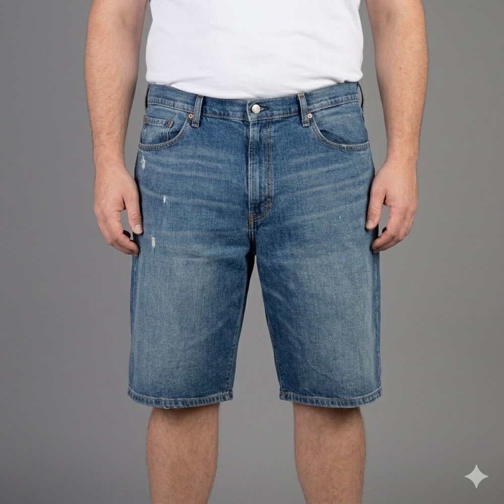 Levi's 569 Loose Straight Denim Shorts‎ W40 Medium Wash Blue